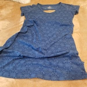 Kuhl Oriana Stretch Jersey Cut-Out Back Blue Print Active Dress Small